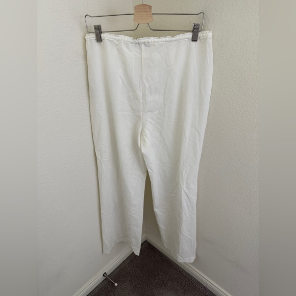 NWT ZARA relaxed fit pull on straight trousers pants white drawstring size L - Picture 4 of 5